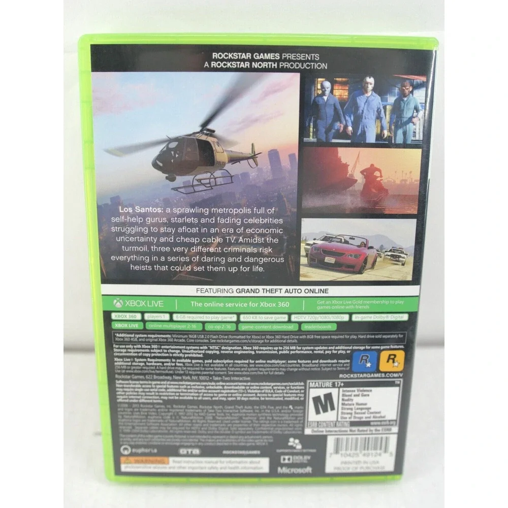 Grand Theft Auto V GTA 5 Microsoft Xbox 360